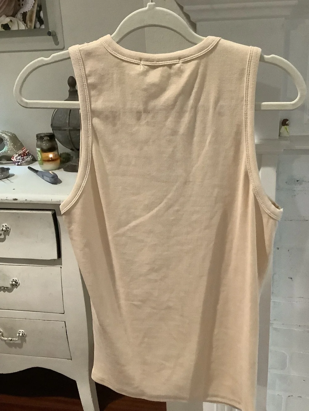 Lizette Collection Rhinestone-Embellished Cream Tank - Picture 2 of 3